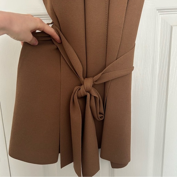 MM Lafleur The Anh Jardigan Wrap Sleeveless Blazer Vest in Camel - Picture 9 of 10